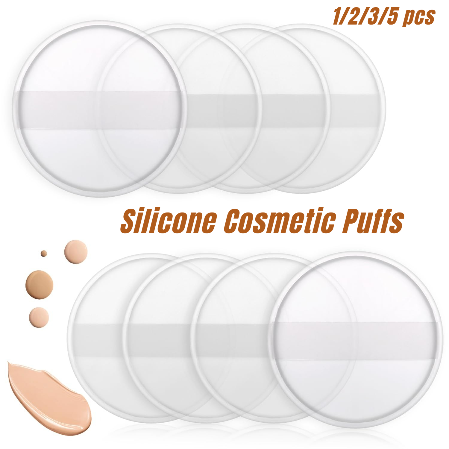 Beauty Makeup Blender - Esponja de silicone para maquiagem, 1-5