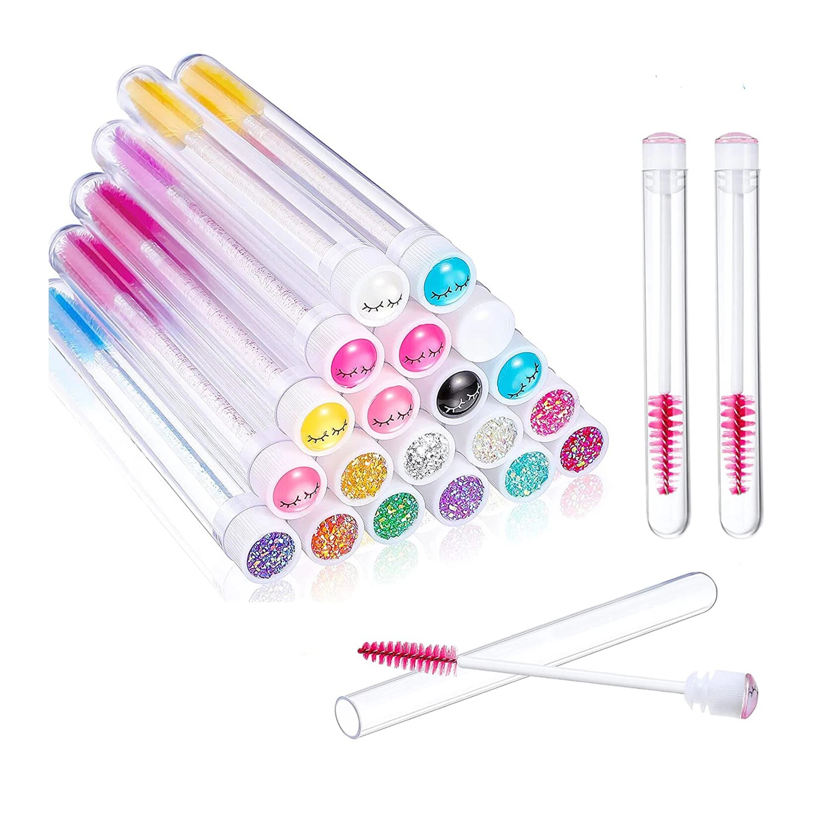 Beauty Makeup Fashion - 50pc reutilizável escova de sobrancelha tubo