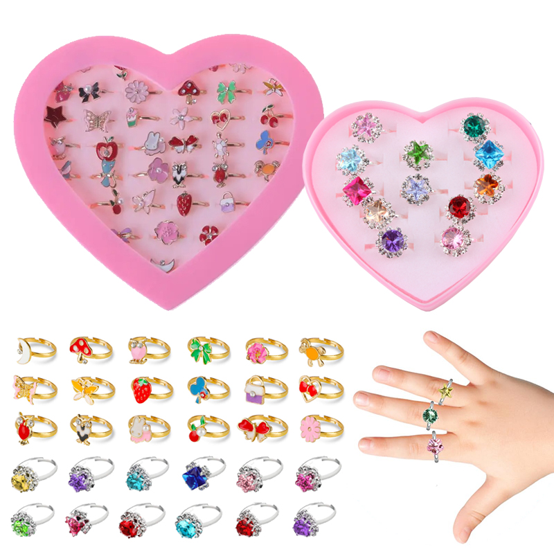 Crianças anéis ajustáveis jóia - Beauty Makeup Kids avaliação e preço