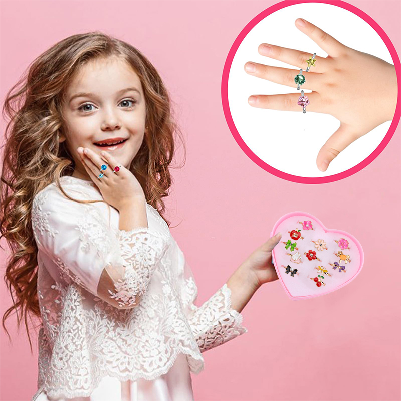 Crianças anéis ajustáveis jóia - Beauty Makeup Kids avaliação e preço