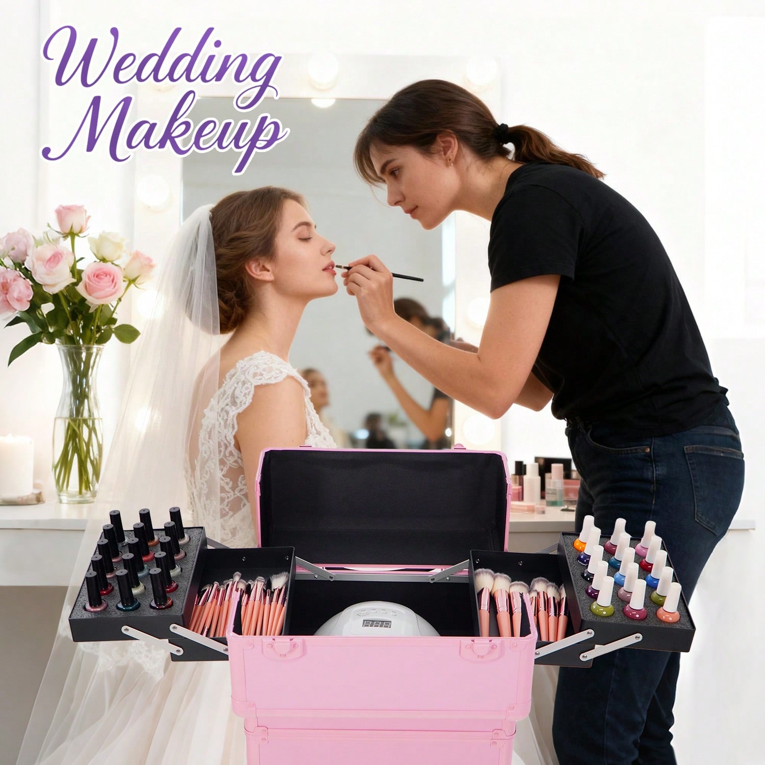 Maleta de Maquiagem com Rodas  - Beauty Makeup Vanity avaliação e preço