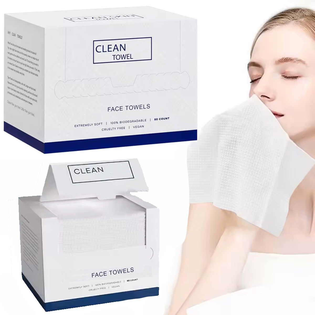 50 Unidades/Caixa Toalhas Faci - Beauty Makeup Vanity avaliação e preço